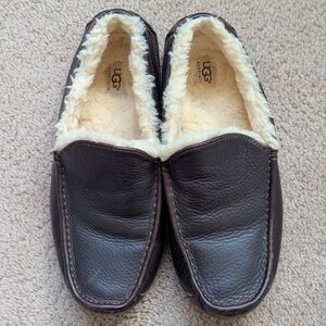 UGG Ascot Leather Broun Slippers Men's, 12